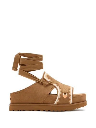 Ugg Goldenstar Hi Artistitch Sandals In Brown