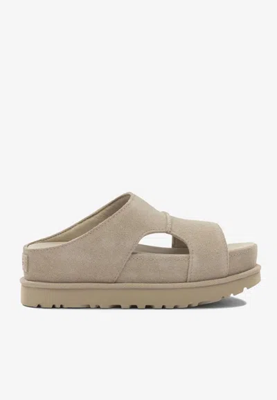 Ugg Goldenstar Hi Cut-out Slides In Neutral
