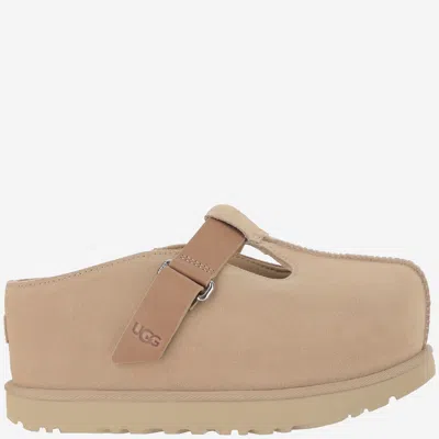 Ugg Goldenstar Beige Suede Slippers In Neutral