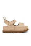 Ugg Womens Goldenstar Hi Suede Platform Sandals Beige Eur 40 / 7 Uk In Sand