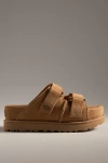 Ugg Goldenstar Hi Slide Slipper-mule In Leather Color Suede In Beige