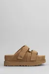 Ugg Goldenstar Hi Slide Slipper-mule In Leather Color Suede