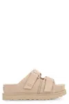 Ugg Goldenstar Hi Suede Slides In Beige