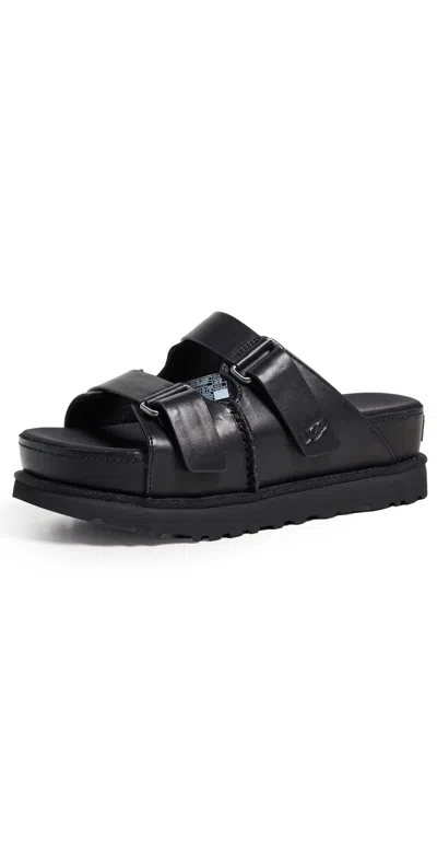 Ugg Suede Goldenstar Slide Sandals In Black