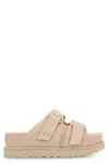 Ugg Goldenstar Hi Suede Slides In Sand