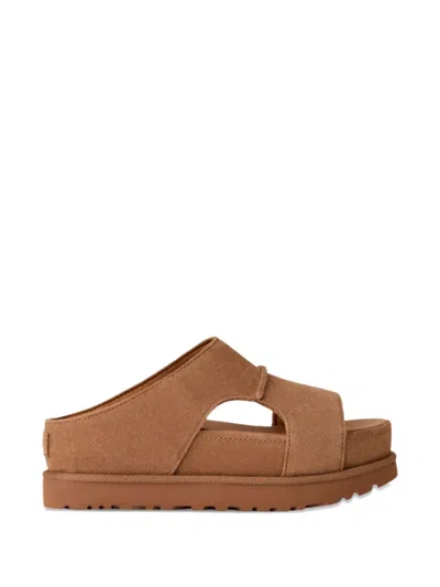 Ugg Goldenstar Platform Sandals In Brown