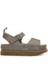 Ugg Suede Goldenstar Glide Sandals In Brown