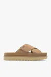 Ugg Goldenstar Cross Slides In Beige