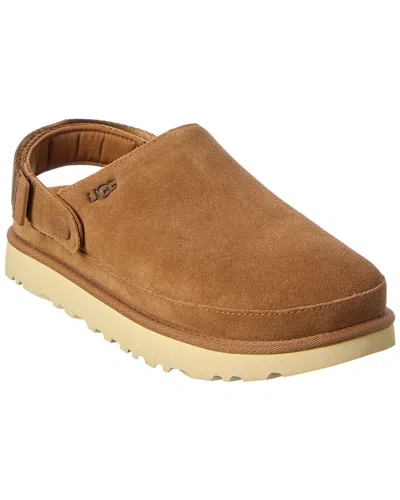 Ugg Goldenstar Slip-on Suede Sabo Mules In Brown