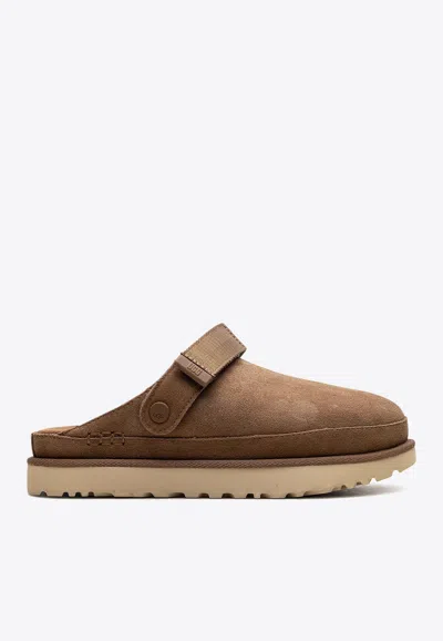 Ugg Goldenstar Suede Clogs In Brown