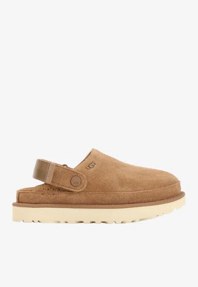 Ugg Goldenstar Suede Clogs In Brown