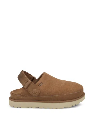 Ugg Goldenstar Suede Clogs In Brown