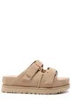 Ugg Goldenstar Hi Suede Slides Sand In Sand