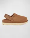 Ugg Goldenstar Suede Clogs In Chestnut