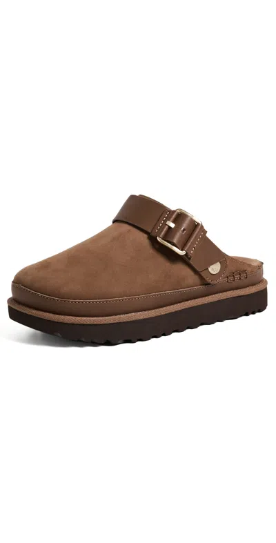 Ugg Goldenstar Villa Clogs Dark Chestnut In Brown
