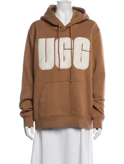 Pre-owned Ugg Graphic Print Crew Neck Hoodie W/ Tags In Brown