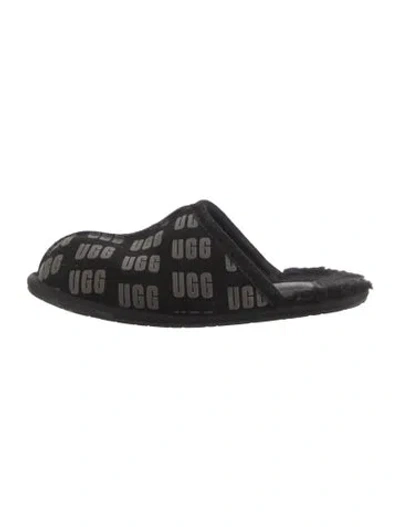 Pre-owned Ugg Graphic Print Slippers In Black