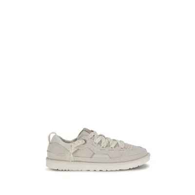 Ugg Gray Calf Leather Bos Taurus Low Top Sneakers In Multi