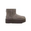 Ugg 50mm Classic Mini Platform Logo-patch Boots In Gray