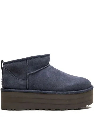 UGG GREY 'CLASSIC ULTRA MINI' PLATFORM ANKLE BOOT