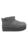 Ugg Stivaletto Donna Classic Ultra Mini Con Plateau Sand In Gray