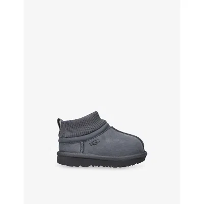 Ugg Kids' Grey Classic Ultra Stretch-cuff Suede Mini Boots Eur 25 /7.5 Uk In Animal Print