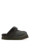 Ugg Disquette Shearling Platform Slippers In Charcoal