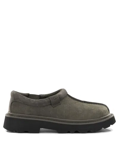 Ugg Grey Suede Rubber Loafers In Animal Print