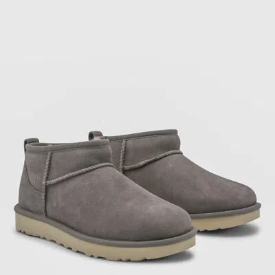 Ugg Grey Ultra Mini Boots In Brown