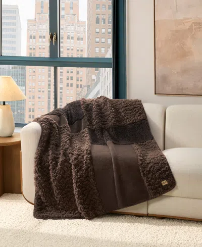 Ugg Harlan Patchwork Throw, 50" X 70" In Brown