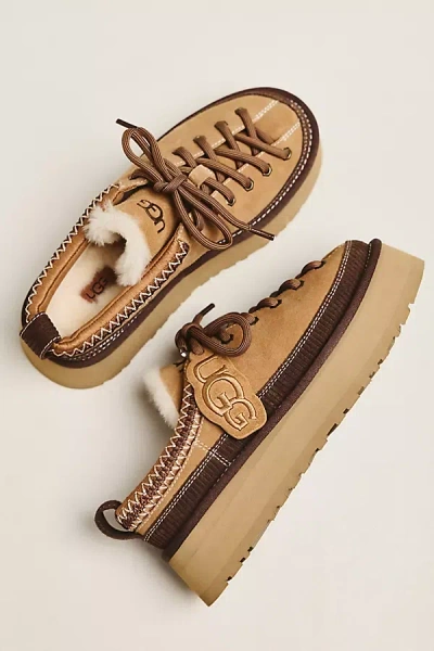 Ugg Heritage Lace-up Slippers In Brown