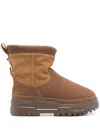 Ugg Waterproof Colour-block Ankle Boots With Shearling Trim In Brown