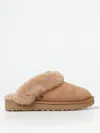 Ugg 'classic Slipper Ii' Beige Slip-on Mules With Faux Fur And Suede Leather Woman In Braun