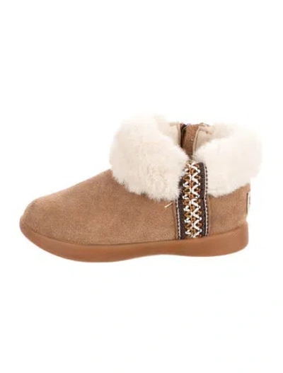 Pre-owned Ugg Babies' Infant Girls' Suede Ankle Boots In Brown