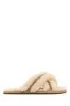 Ugg Scuffita Womens Shearling Cozy Slide Slippers In Sand