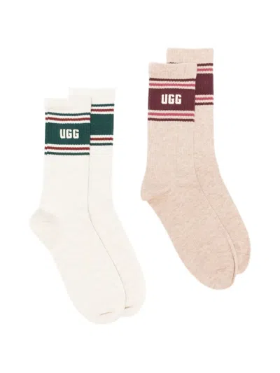 Ugg Jedlyn Varsity Logo-intarsia Socks In Multi