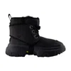 Ugg Leather Blend Platform Boots In Black