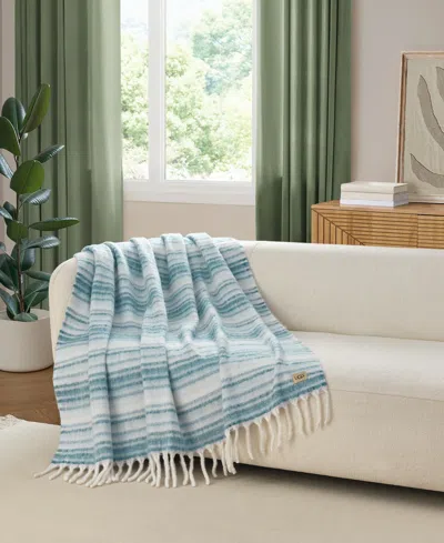 Ugg Joana Striped Throw, 50" X 70" In Blue