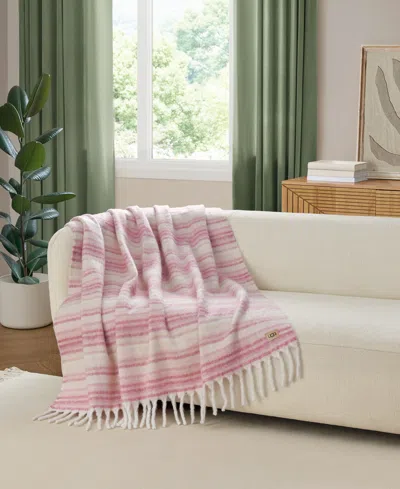 Ugg Joana Striped Throw, 50" X 70" In Pink