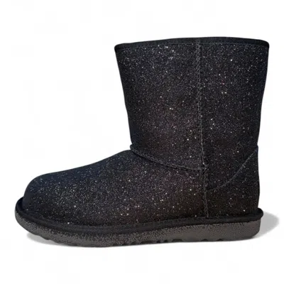 Ugg Kid's Classic Short Ii Glitter Boot In Black