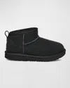 Ugg Classic Ultra Mini Sheepskin Ankle Boots 7-10 Yea In Black
