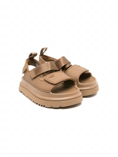 Ugg Kids' Goldenglow Touch-strap Sandals In Brown