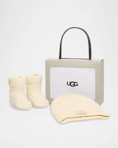 Ugg Kid's I Skylar And Beanie Set, Baby/kids In Cream
