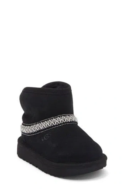 Ugg ® Kids' Classic Faux Fur Mini Crescent Boot In Black