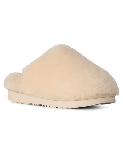 Ugg Kids Classic Fluffed Slip-on Slippers In Nude