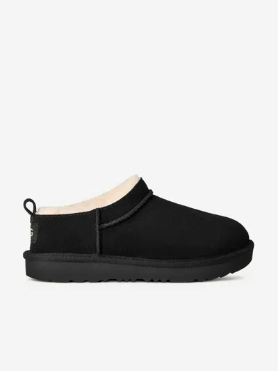 Ugg Kids Classic Micro Slippers In Black