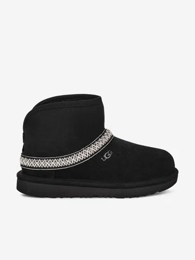 Ugg Kids Classic Mini Crescent Boots In Black