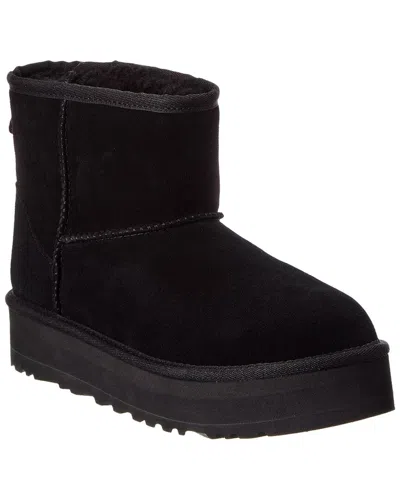 Ugg Kids Classic Mini Platform Suede Boot In Black