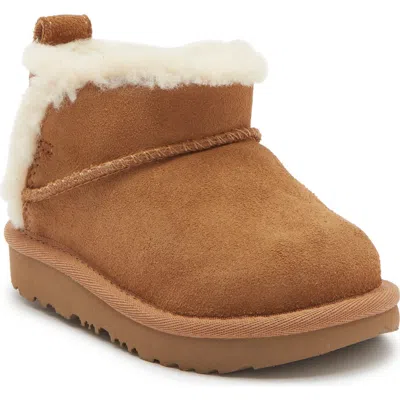 Ugg ® Kids' Classic Ultra Mini Aiyanna Plush Bootie In Brown
