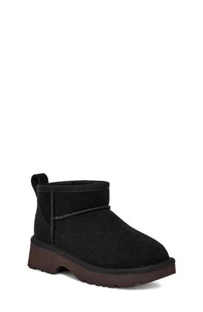 Ugg ® Kids' Classic Ultra Mini New Heights Platform Boot In Black